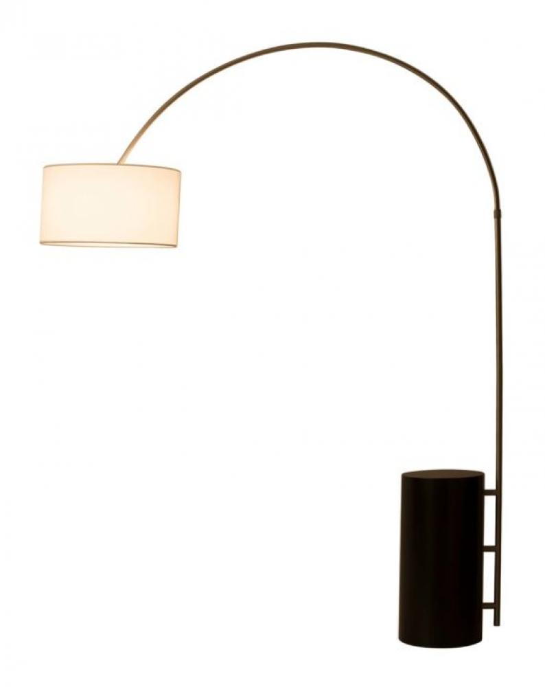 Palos Verdes Arc Lamp, Dark Brown & Brushed Nickel