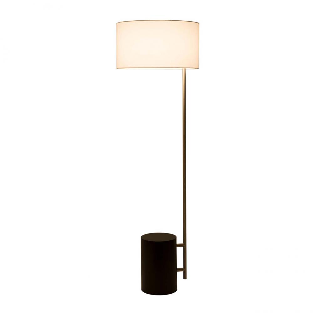 Palos Verdes Floor Lamp, Dark Brown & Brushed Nickel