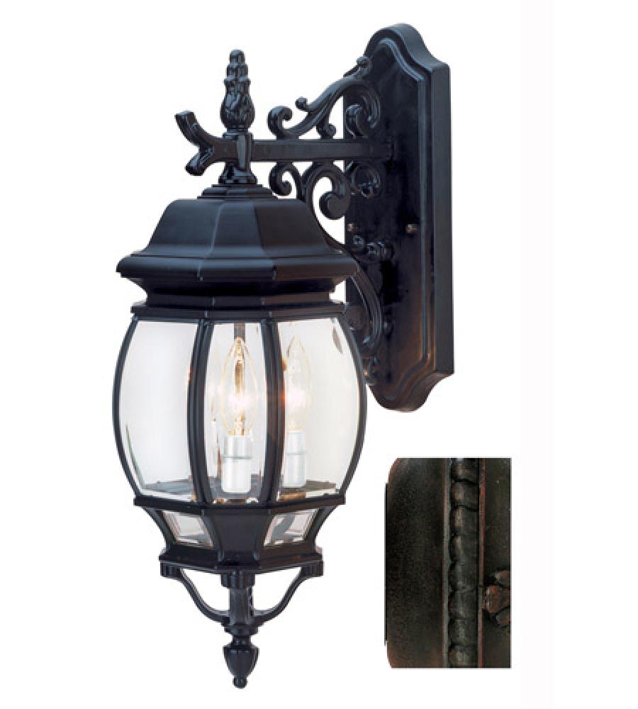 Francisco 3-Light Outdoor Beveled Glass Armed Wall Lantern