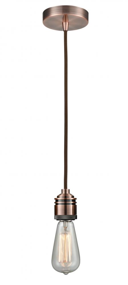 Winchester - 1 Light - 2 inch - Antique Copper - Cord hung - Mini Pendant