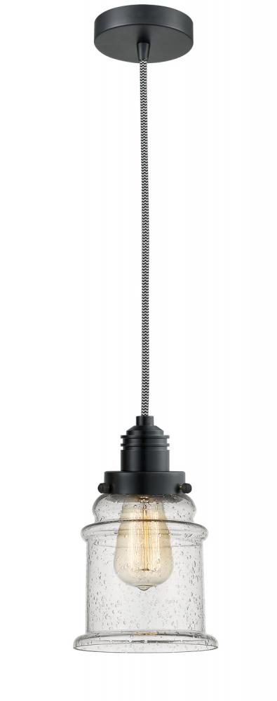 Winchester - 1 Light - 8 inch - Matte Black - Cord hung - Mini Pendant