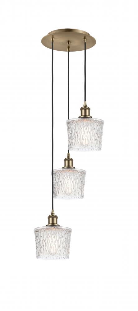 Niagara - 3 Light - 13 inch - Antique Brass - Cord Hung - Multi Pendant