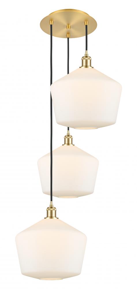 Cindyrella - 3 Light - 19 inch - Satin Gold - Cord Hung - Multi Pendant