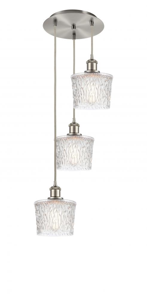 Niagara - 3 Light - 13 inch - Brushed Satin Nickel - Cord Hung - Multi Pendant