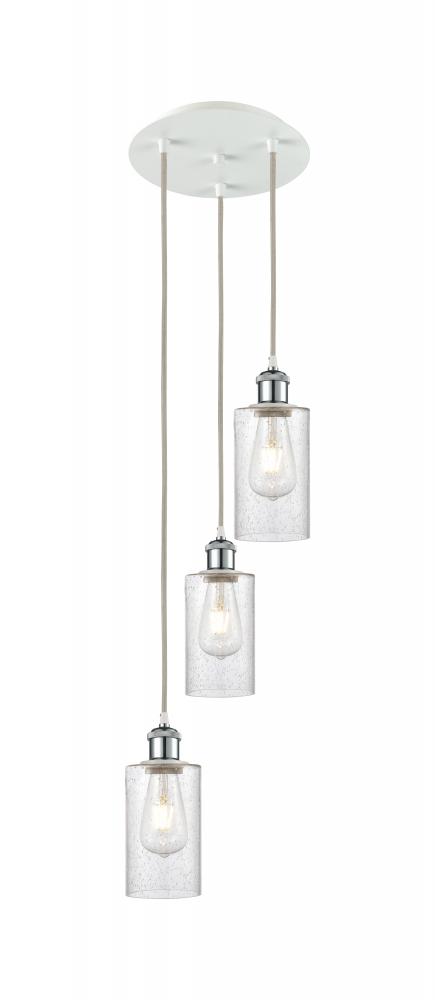 Clymer - 3 Light - 10 inch - White Polished Chrome - Cord Hung - Multi Pendant