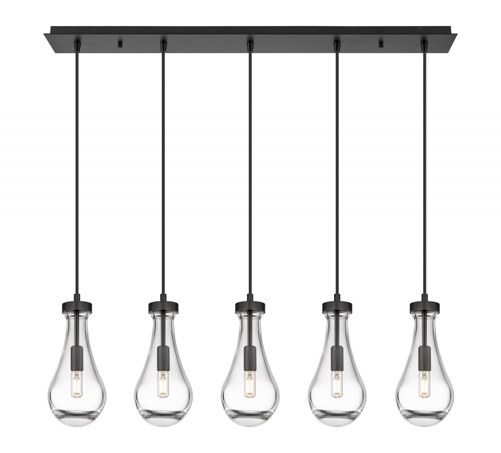 Owego - 5 Light - 37 inch - Matte Black - Linear Pendant