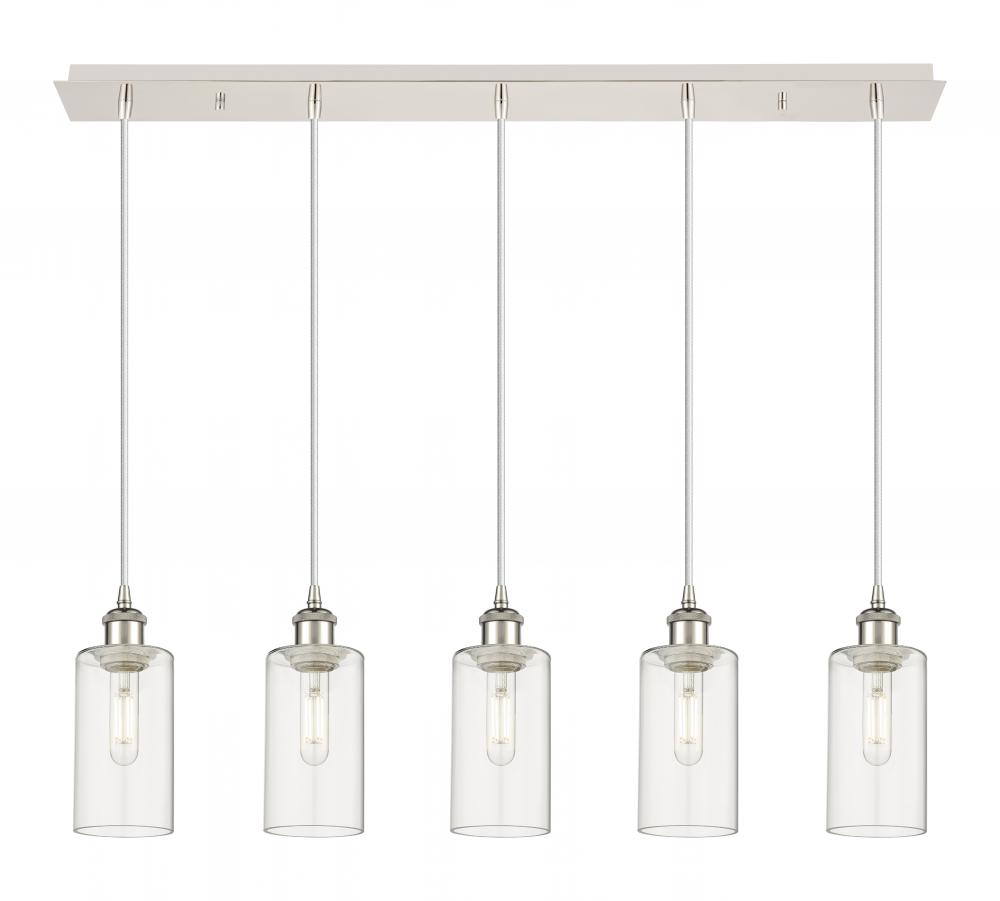 Crown Point - 5 Light - 37 inch - Polished Nickel - Linear Pendant