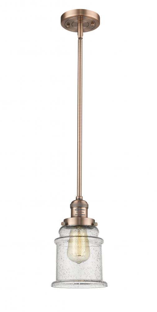 Canton - 1 Light - 7 inch - Antique Copper - Stem Hung - Mini Pendant