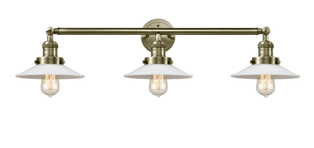 Halophane - 3 Light - 33 inch - Antique Brass - Bath Vanity Light