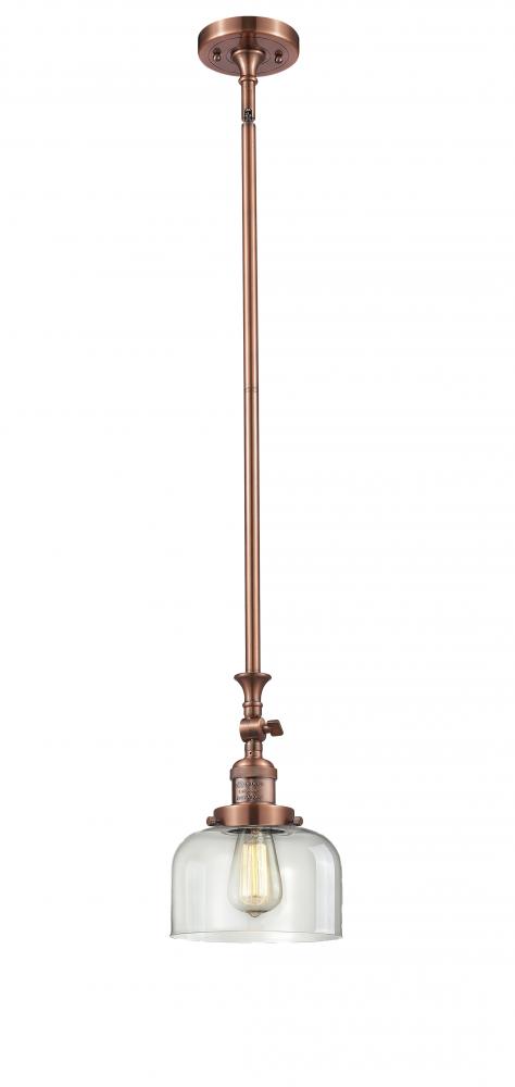 Bell - 1 Light - 8 inch - Antique Copper - Stem Hung - Mini Pendant