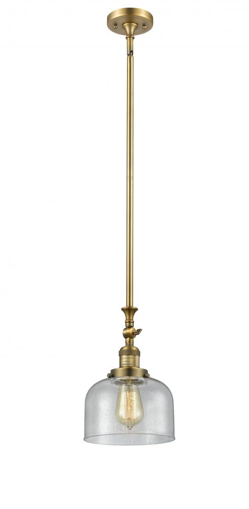 Bell - 1 Light - 8 inch - Brushed Brass - Stem Hung - Mini Pendant