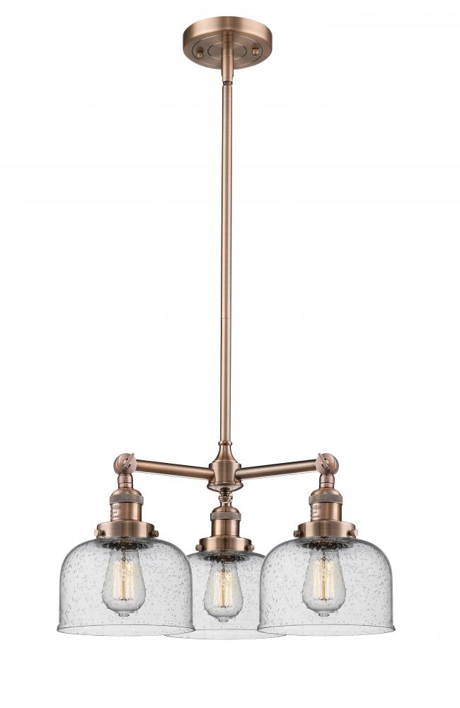 Bell - 3 Light - 22 inch - Antique Copper - Stem Hung - Chandelier