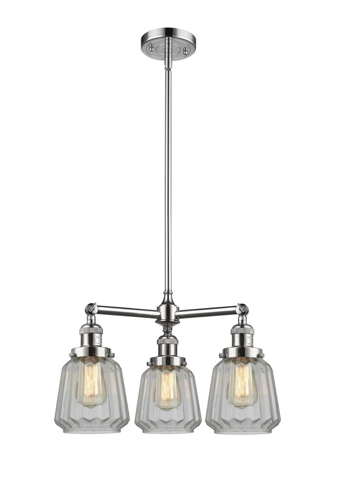 Chatham - 3 Light - 24 inch - Polished Chrome - Stem Hung - Chandelier