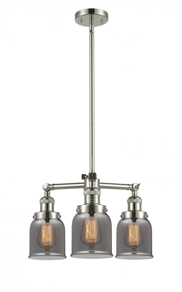 Bell - 3 Light - 19 inch - Polished Nickel - Stem Hung - Chandelier