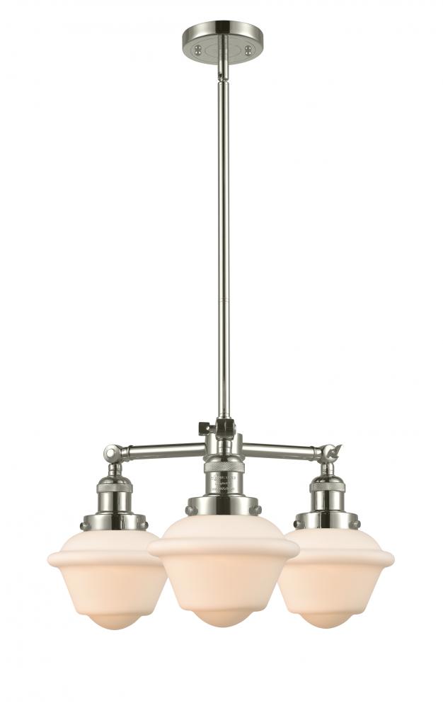 Oxford - 3 Light - 20 inch - Polished Nickel - Stem Hung - Chandelier