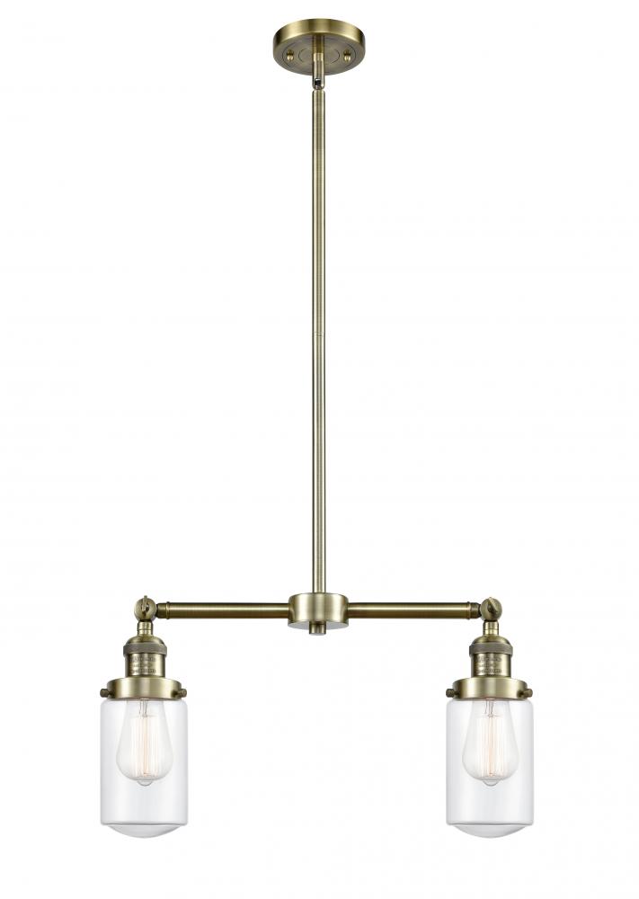 Dover - 2 Light - 21 inch - Antique Brass - Stem Hung - Island Light