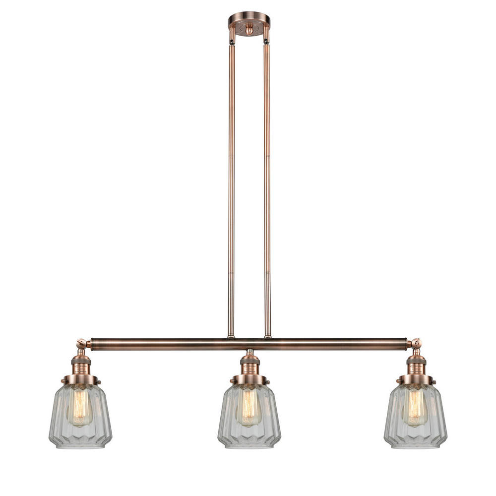 Chatham - 3 Light - 39 inch - Antique Copper - Stem Hung - Island Light