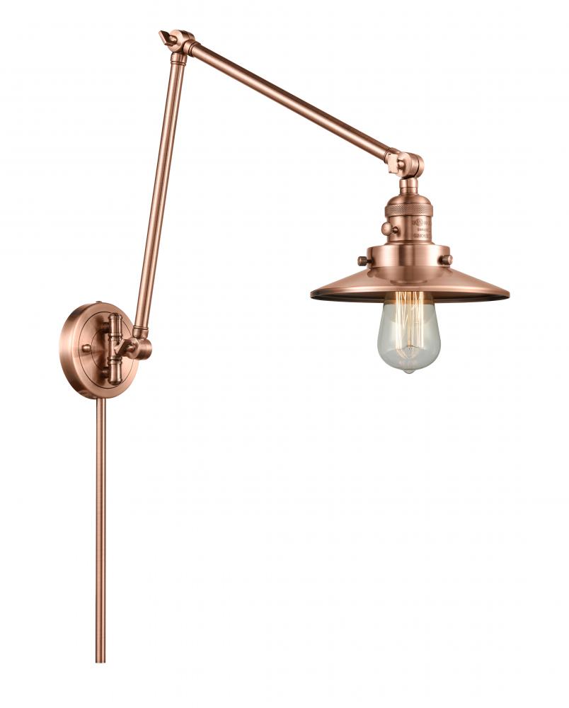 Railroad - 1 Light - 8 inch - Antique Copper - Swing Arm