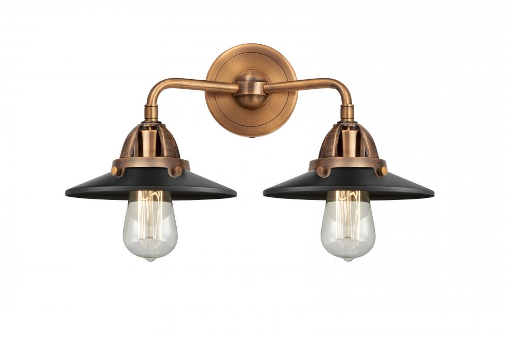 Railroad - 2 Light - 16 inch - Brushed Brass - Bath Vanity Light