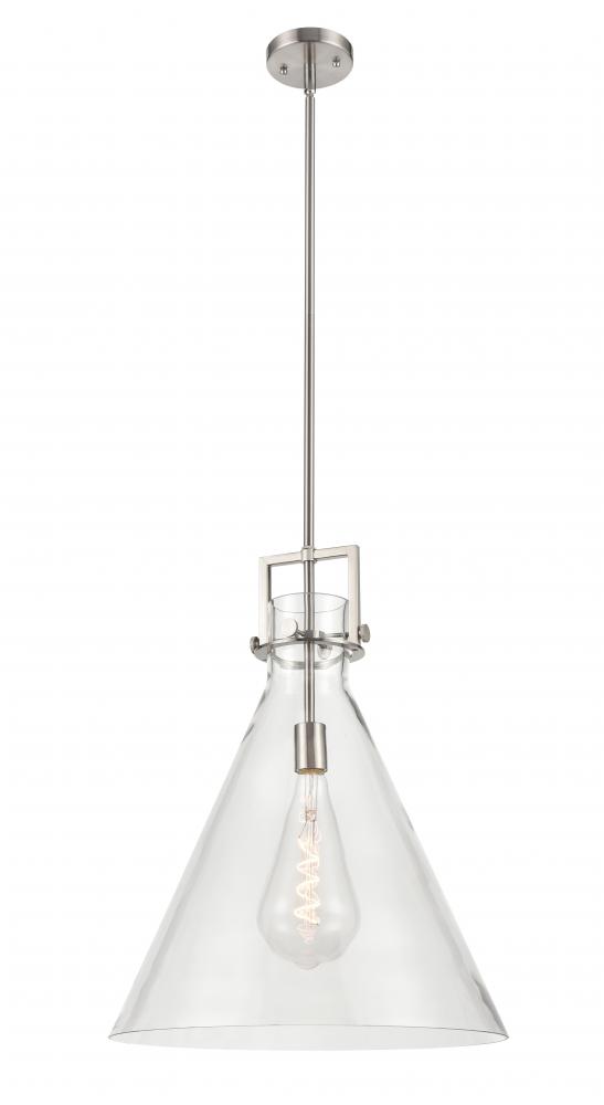 Newton Cone - 1 Light - 18 inch - Satin Nickel - Pendant