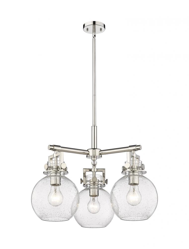 Newton Sphere - 3 Light - 21 inch - Polished Nickel - Pendant