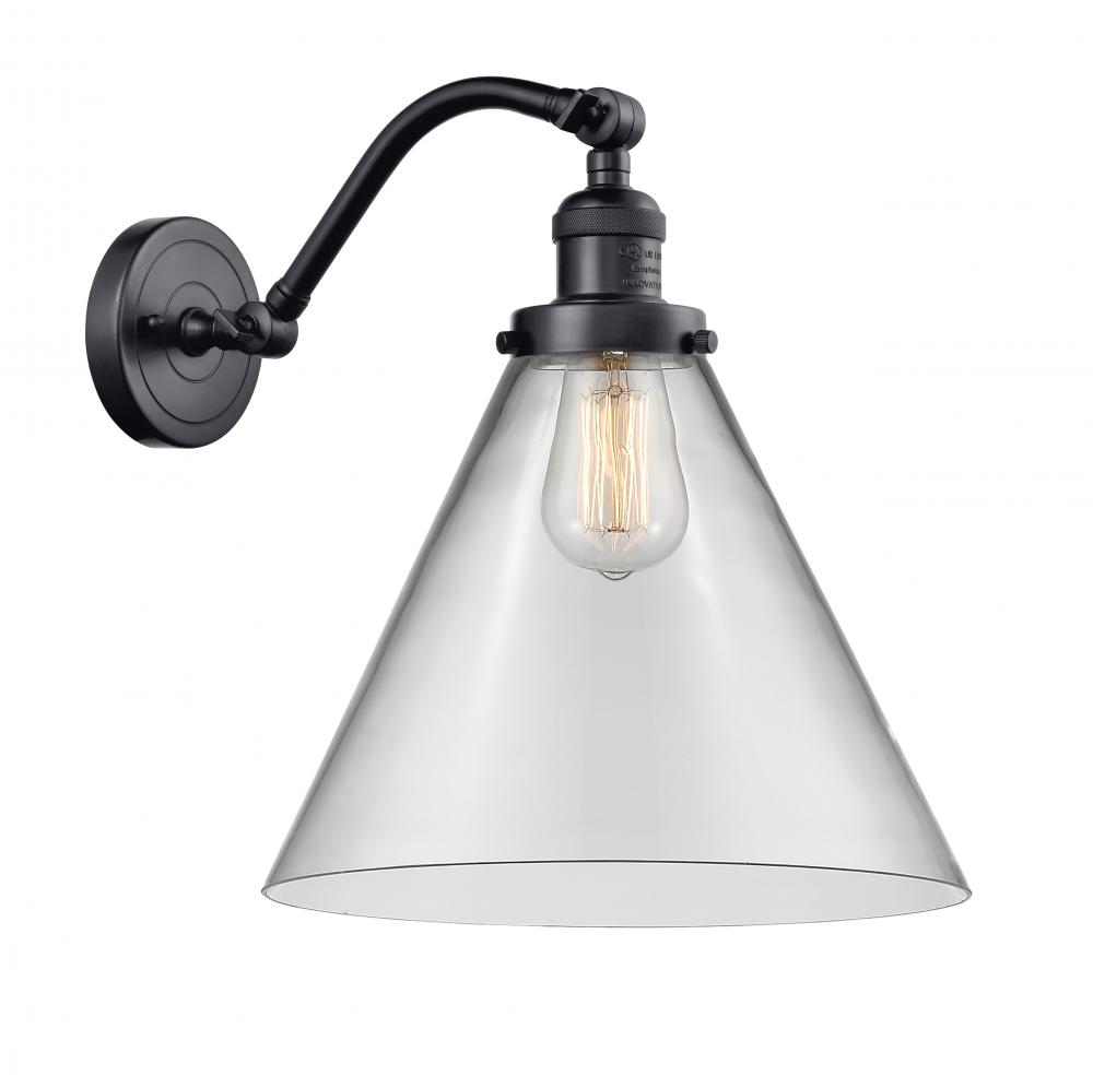 Cone - 1 Light - 12 inch - Matte Black - Sconce