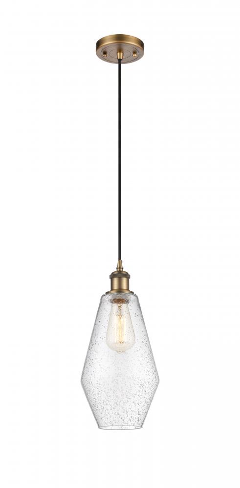 Cindyrella - 1 Light - 7 inch - Brushed Brass - Cord hung - Mini Pendant