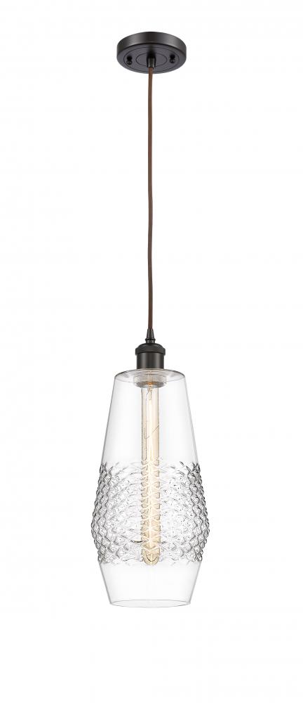 Windham - 1 Light - 7 inch - Oil Rubbed Bronze - Cord hung - Mini Pendant