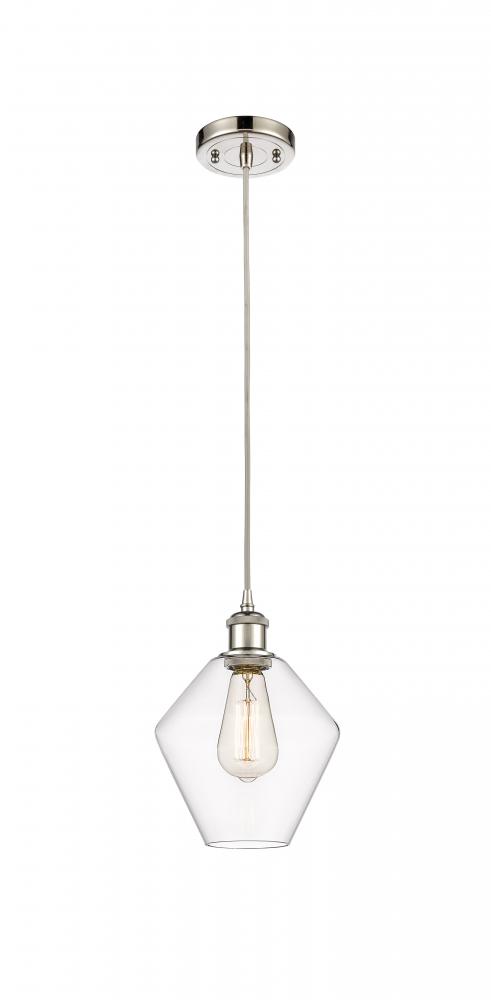 Cindyrella - 1 Light - 8 inch - Polished Nickel - Cord hung - Mini Pendant