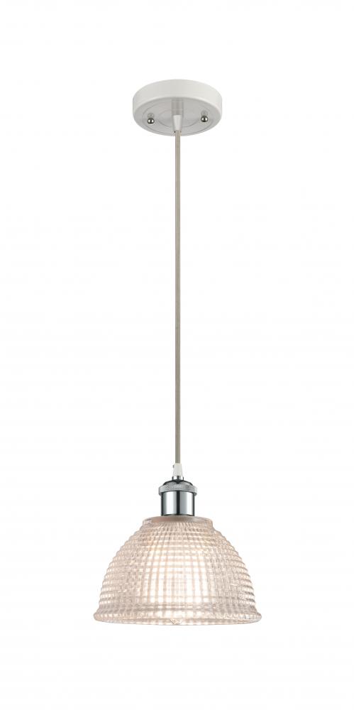 Arietta - 1 Light - 8 inch - White Polished Chrome - Cord hung - Mini Pendant