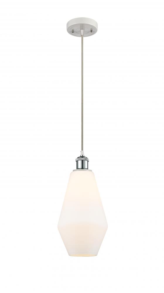 Cindyrella - 1 Light - 7 inch - White Polished Chrome - Cord hung - Mini Pendant