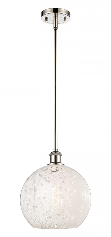 White Mouchette - 1 Light - 10 inch - Polished Nickel - Mini Pendant