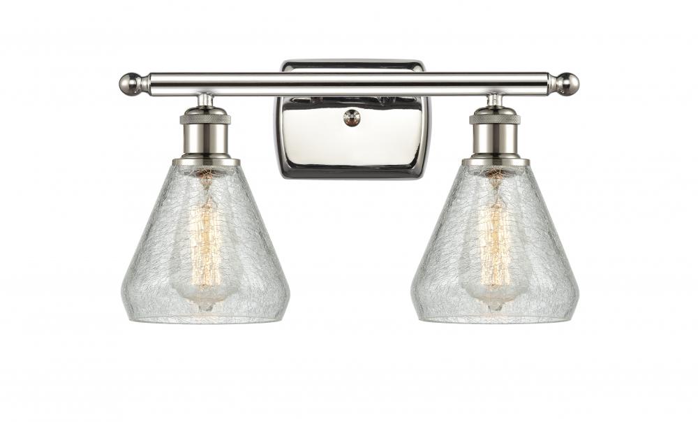 Conesus - 2 Light - 16 inch - Polished Nickel - Bath Vanity Light