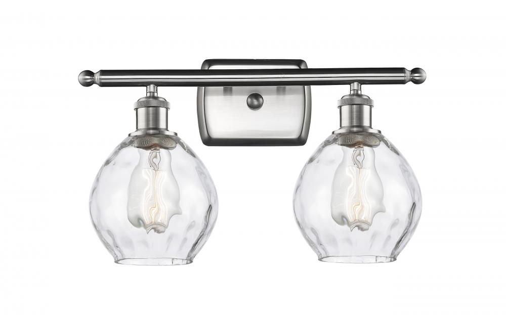 Waverly - 2 Light - 16 inch - Brushed Satin Nickel - Bath Vanity Light