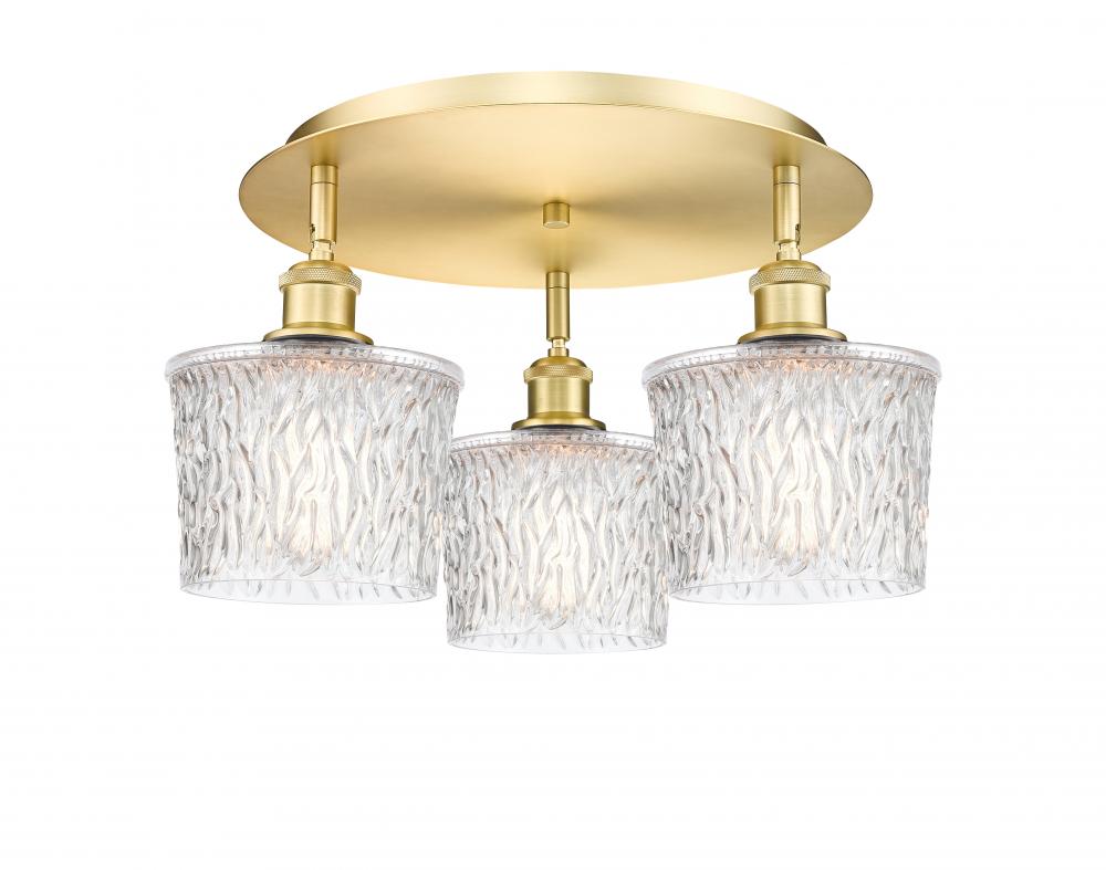 Niagara - 3 Light - 18 inch - Satin Gold - Flush Mount