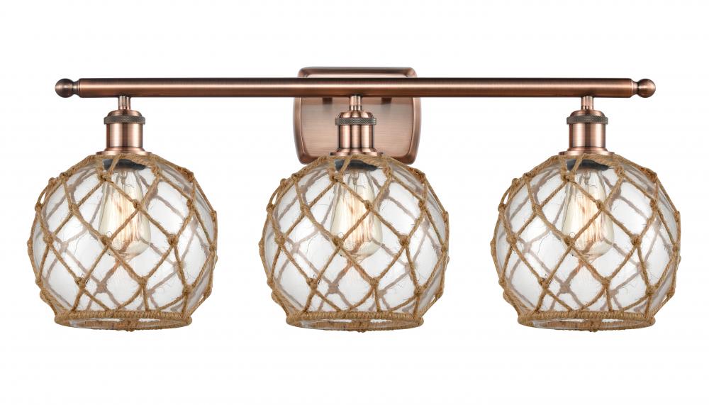 Farmhouse Rope - 3 Light - 28 inch - Antique Copper - Bath Vanity Light