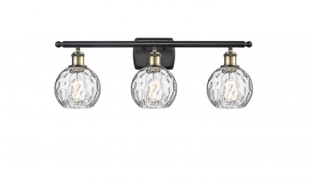 Athens Water Glass - 3 Light - 26 inch - Black Antique Brass - Bath Vanity Light