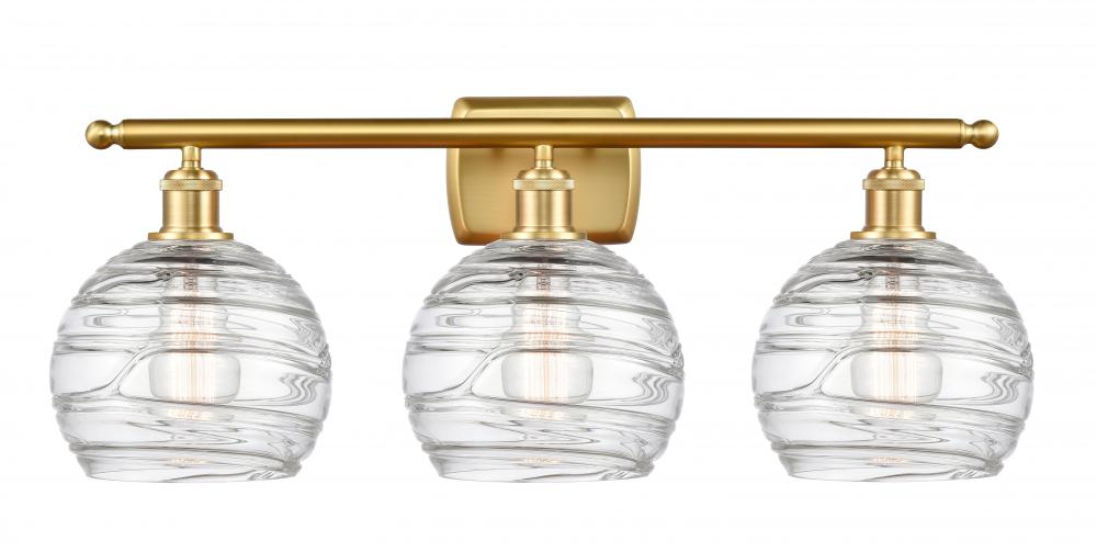 Athens Deco Swirl - 3 Light - 28 inch - Satin Gold - Bath Vanity Light