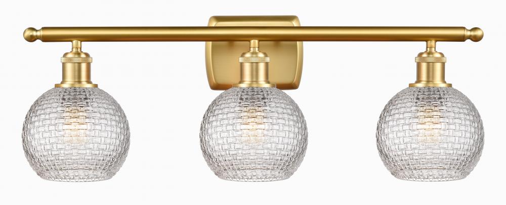 Athens - 3 Light - 26 inch - Satin Gold - Bath Vanity Light