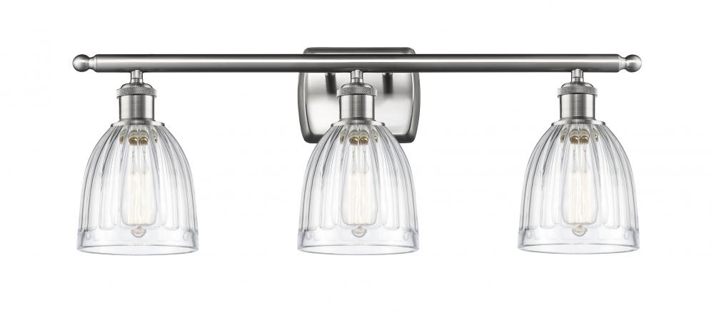 Brookfield - 3 Light - 26 inch - Brushed Satin Nickel - Bath Vanity Light