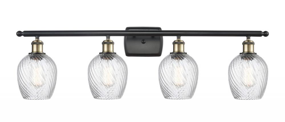 Salina - 4 Light - 36 inch - Black Antique Brass - Bath Vanity Light