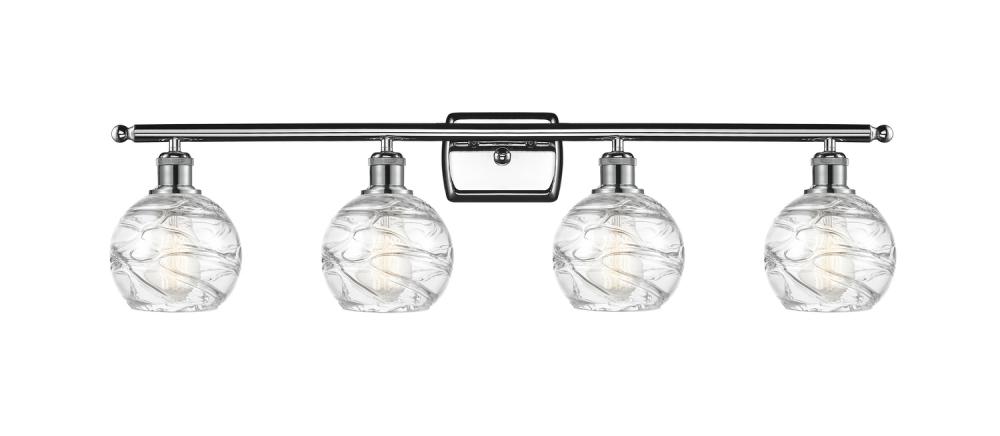 Athens Deco Swirl - 4 Light - 36 inch - Polished Chrome - Bath Vanity Light