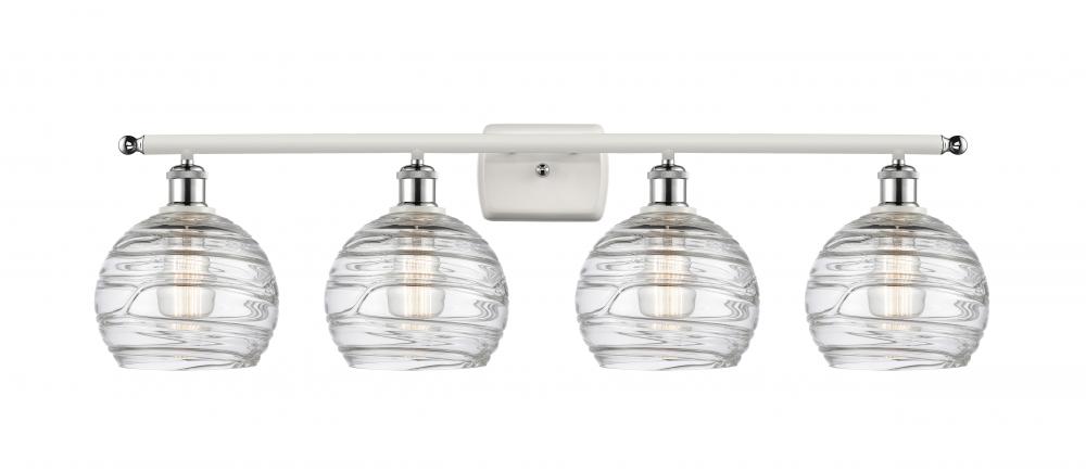 Athens Deco Swirl - 4 Light - 38 inch - White Polished Chrome - Bath Vanity Light