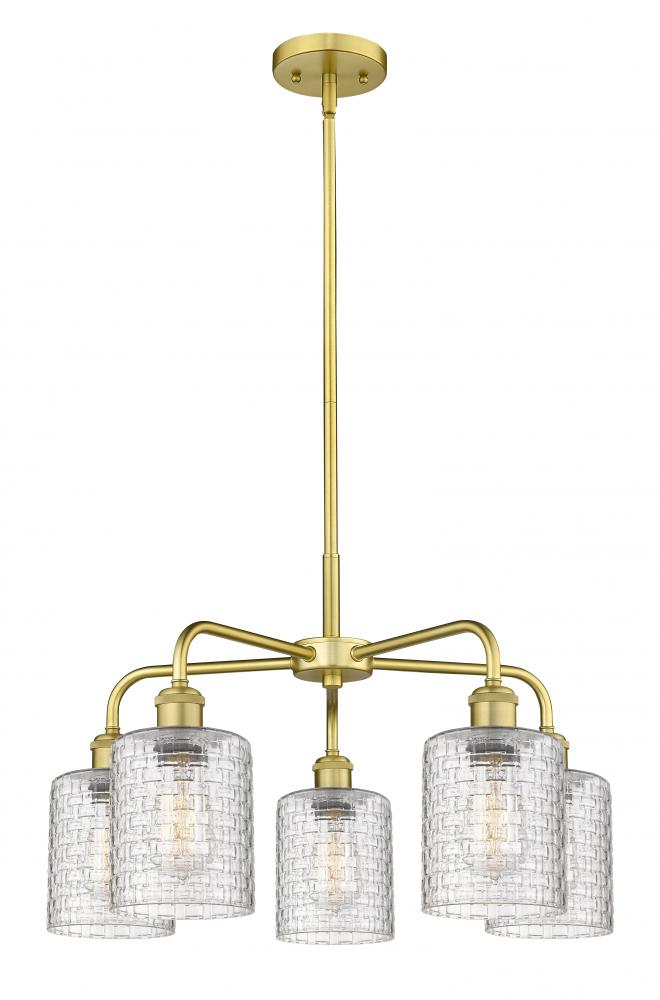 Cobbleskill - 5 Light - 23 inch - Satin Gold - Chandelier