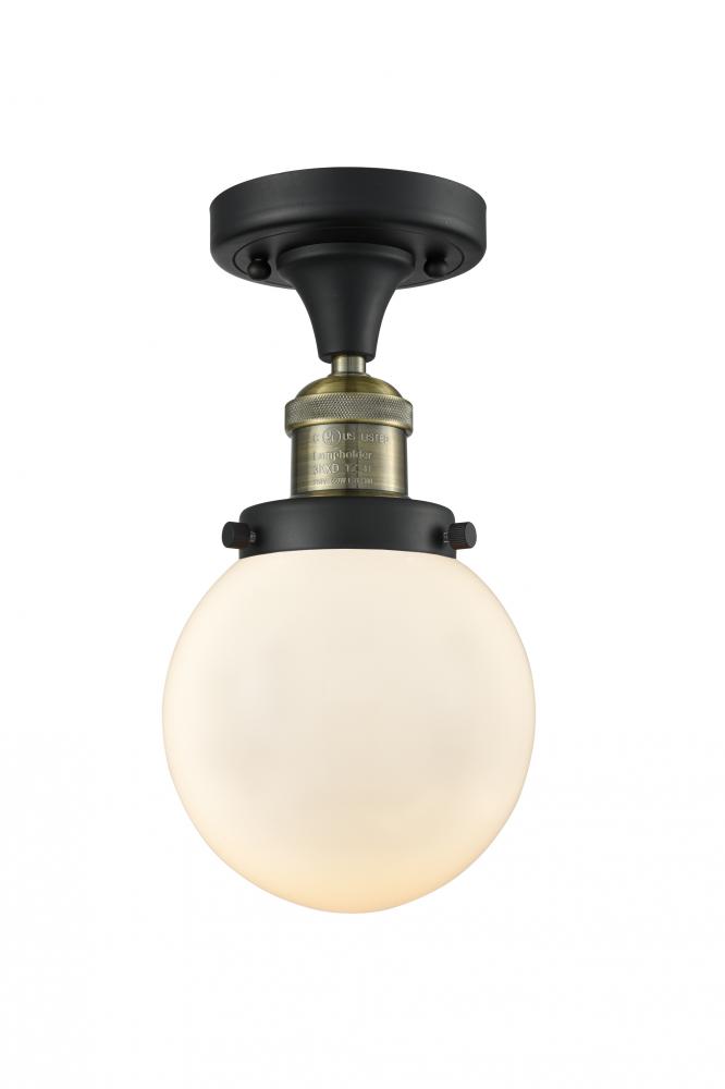 Beacon - 1 Light - 6 inch - Black Antique Brass - Semi-Flush Mount