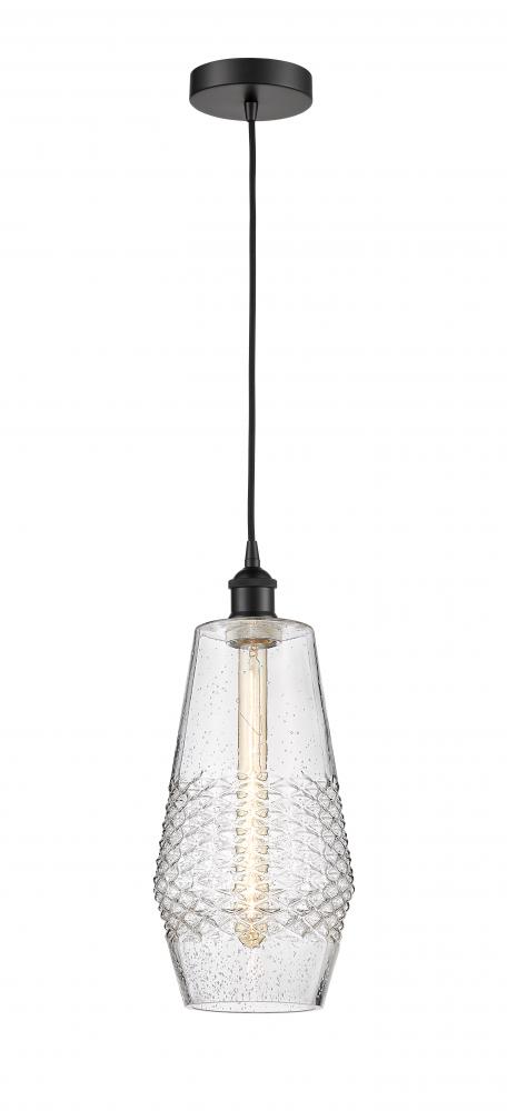 Windham - 1 Light - 7 inch - Matte Black - Cord hung - Mini Pendant