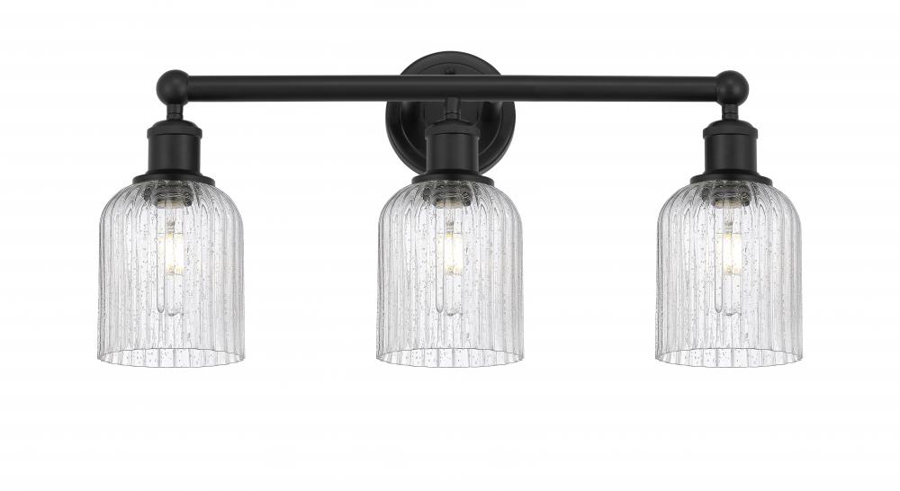 Bridal Veil - 3 Light - 23 inch - Matte Black - Bath Vanity Light