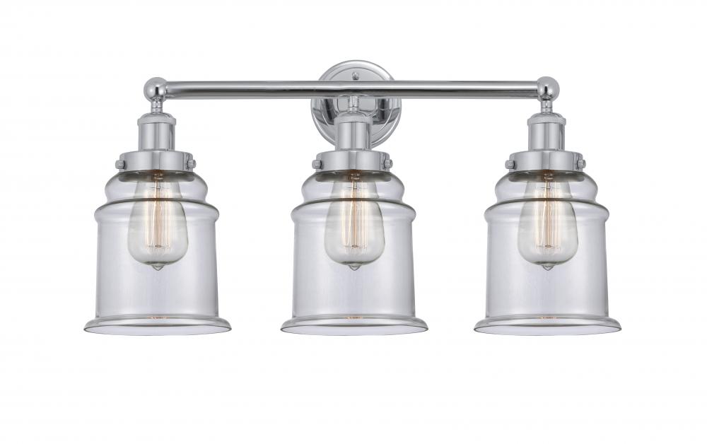 Canton - 3 Light - 24 inch - Polished Chrome - Bath Vanity Light