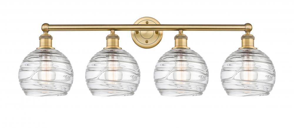 Athens Deco Swirl - 4 Light - 35 inch - Brushed Brass - Bath Vanity Light