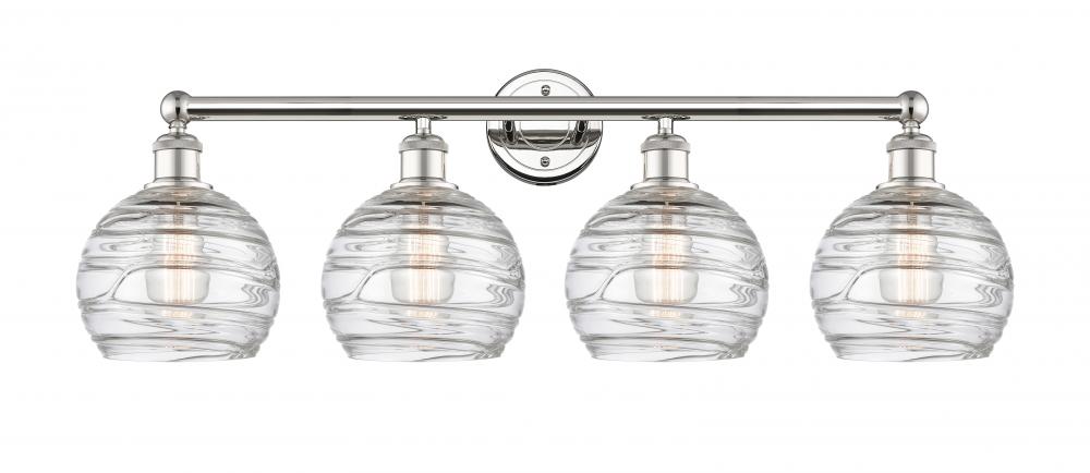 Athens Deco Swirl - 4 Light - 35 inch - Polished Nickel - Bath Vanity Light